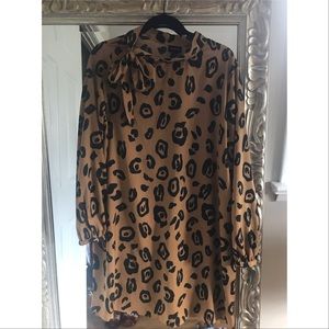Long Sleeve Cheetah Print Dress